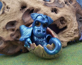 Sale ... Hatching Elemental Dragon 'Aurora' in egg OOAK SCULPT by Artist Ann Galvin