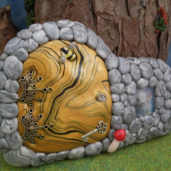 Gnomish Elf Portal for Gnome Visits OOAK Sculpt by Sculpture Artist Ann Galvin Fairy Door