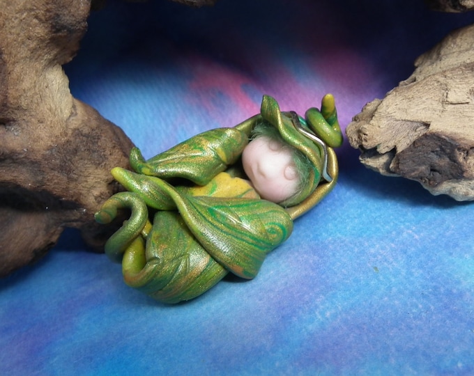 Baby Elfling 'Dora' Infant Bundle Seed-podling Swaddle OOAK Sculpt by Sculpture Artist Ann Galvin
