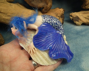 Sale ... Urchin Elf ShellDweller Mermaid 'Arya d'Mer' OOAK SCULPT by Artist Ann Galvin