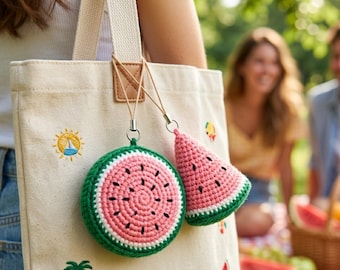 Watermelon Crochet Pattern, Mini Amigurumi Slice Plushie (PDF Download)
