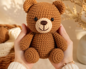 Classic Teddy Bear Crochet Pattern, Easy Amigurumi Plush Toy Tutorial (PDF Download)