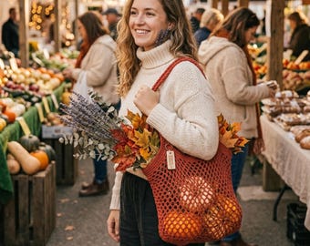 Crochet Market Bag Pattern PDF | Farmers Market Mesh Tote 3 Sizes | Beginner Crochet Bag Pattern | Instant Download | US Terms | Cotton Tote