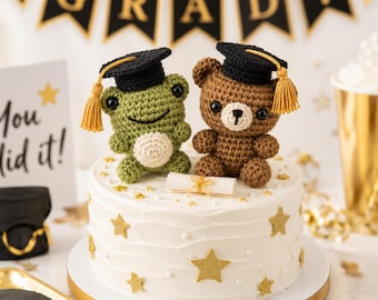 Graduation Amigurumi Crochet Patterns | Frog Bear Bundle (PDF Download)