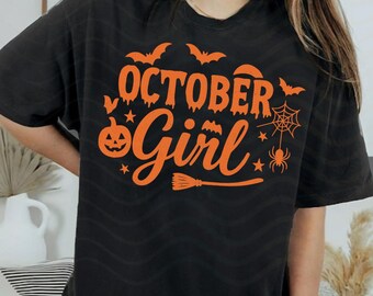 In October We Wear Orange PNG | Halloween Shirt Design | Fall Sublimation Digital Download