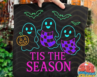 Neon Halloween Ghost Sublimation Design – ’Tis The Season PNG