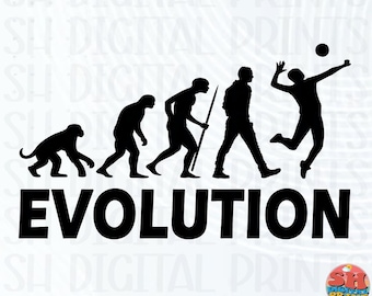 Volleyball Evolution SVG PNG, Player Design, Game Day Fan Gift (Digital Download)