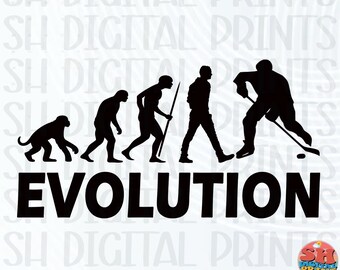 Ice Hockey Evolution Design, Player PNG SVG (Digital Download)