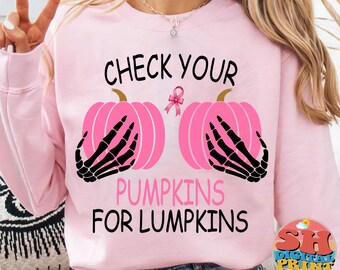 Pink Halloween Pumpkin PNG: Breast Cancer Awareness Shirt Design (Digital Download)