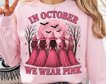 Pink Witches Halloween PNG: Spooky Season Sublimation Design (Digital Download)