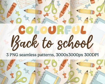 back to school seamless patterns, seamless repeat digital pattern, classroom background, back to school printable digital papers, teacher