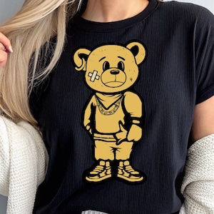 Luxury Teddy Bear  T-Shirt – Hip Hop Graffiti Teddy Bear Shirt, Designer Streetwear Style, Adventure Time Inspired, Cool Gift for Him or Her