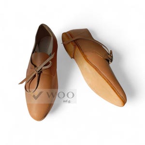 Authentic 18th Century Handcrafted Leather Shoes | Historical Reenactment Footwear | Natural Cowhide | US Sizes 5-15