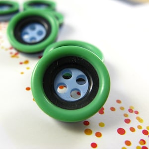 Leuke Plastic knoppen - tinten cyaan verzonken Center knoppen. 0.51 inch.10 in een set