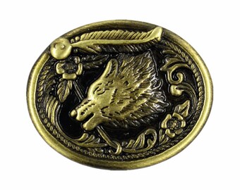 Wolf Totem Concho Brass Metal Rivet Set - 1.3 inch - 1 piece