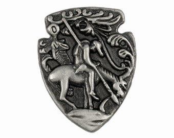 Cavalry Concho Gray Silver Metal Rivet Set - 1.26 inch - 1 piece