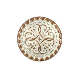 Wholesale Metal Buttons - Islamic Flower Metal Buttons , Copper White Patina Color , Shank , 0.51 inch , 50 pcs