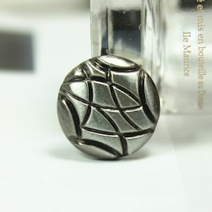 Botões de metal - linhas intercaladas Botões de metal, cor bronze, haste, 0,59 polegadas, 10 peças