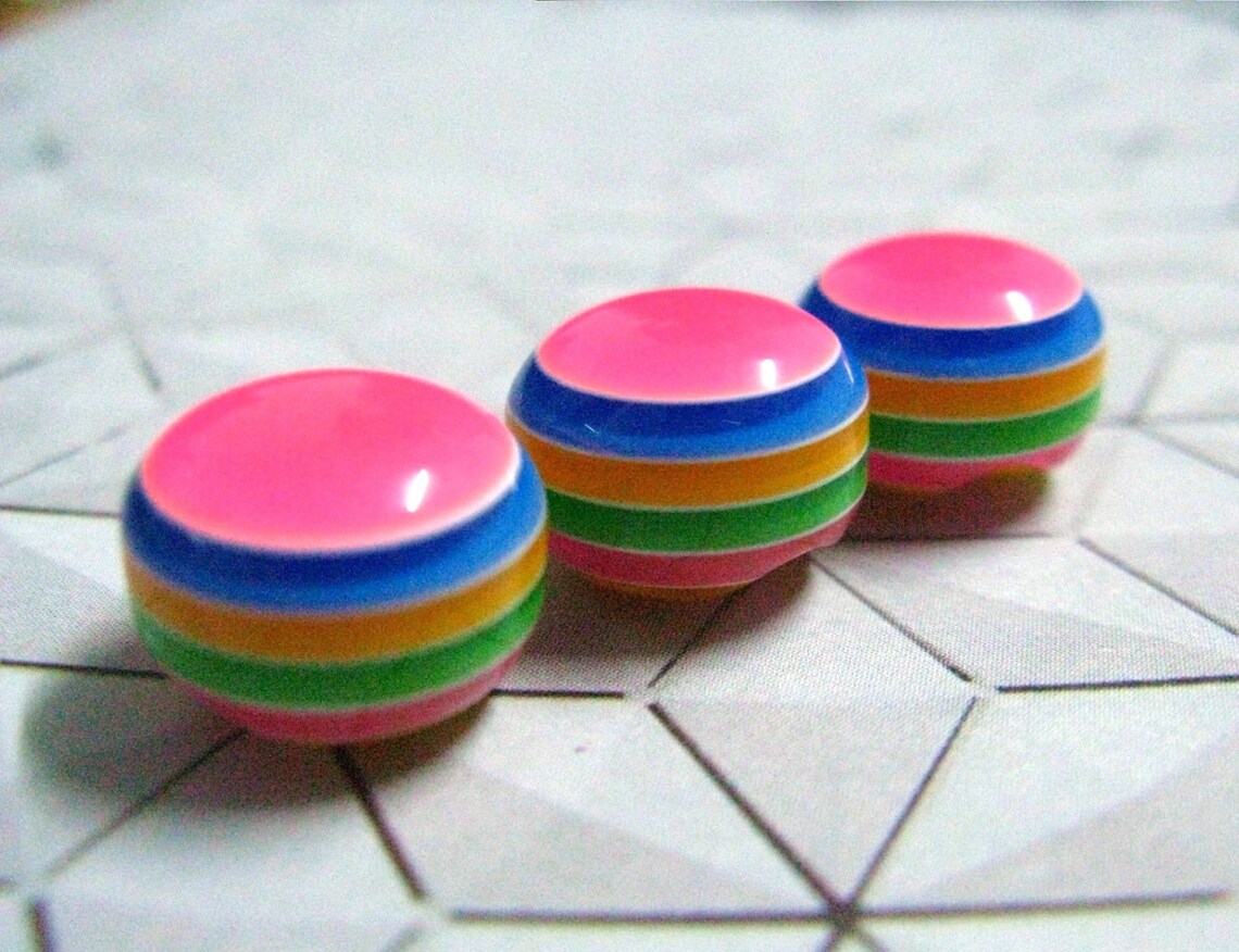 Sweet 10 Pieces of Multilayer Rainbow Bead Candy Buttons 2 Etsy