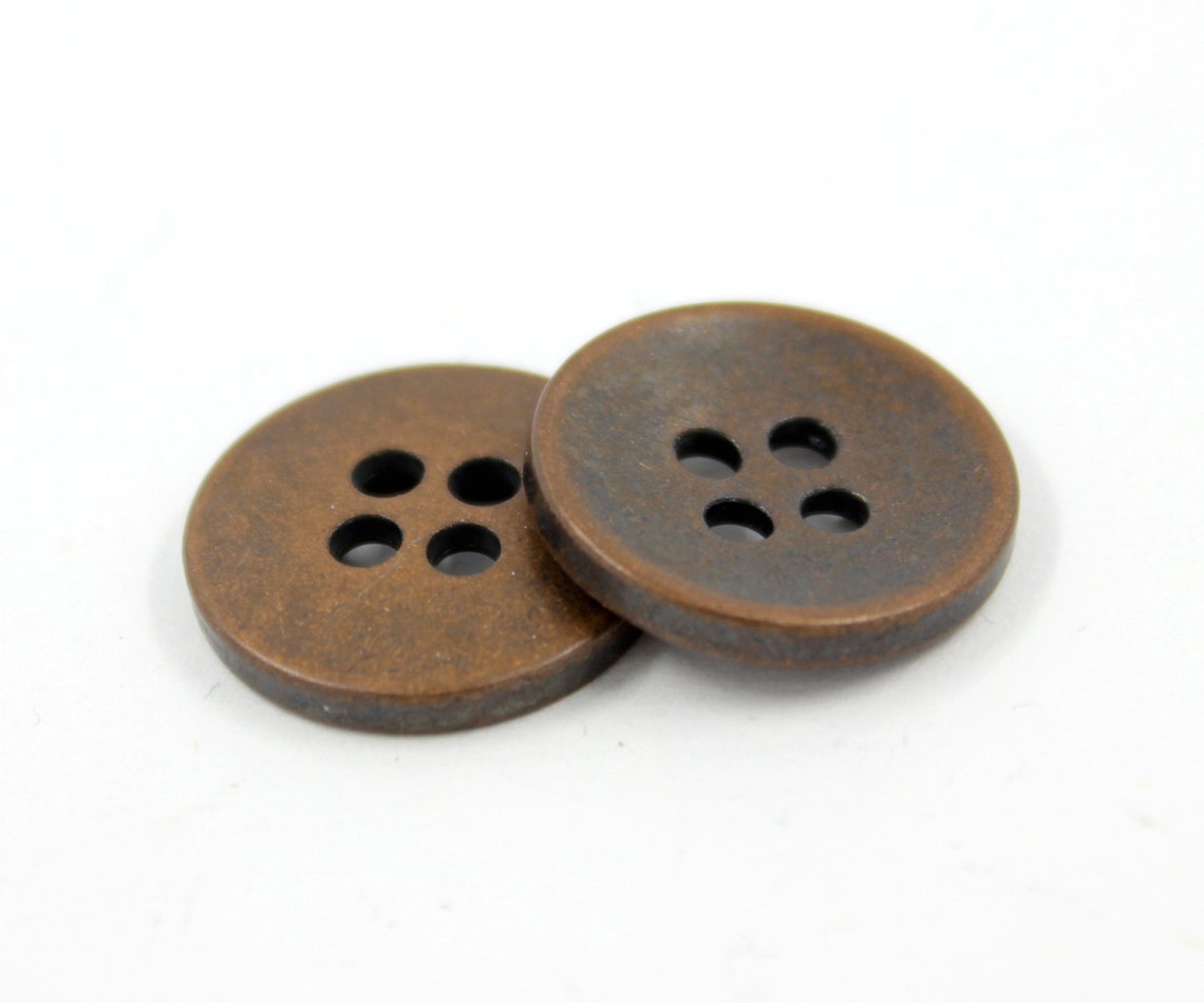 Metal Buttons Antique Copper Hole Buttons 4 Holes 0.71 | Etsy