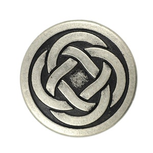 Metal Buttons - Celtic Tiny Knot Antique Silver Metal Shank Buttons  - 0.79 inch - 3 pcs