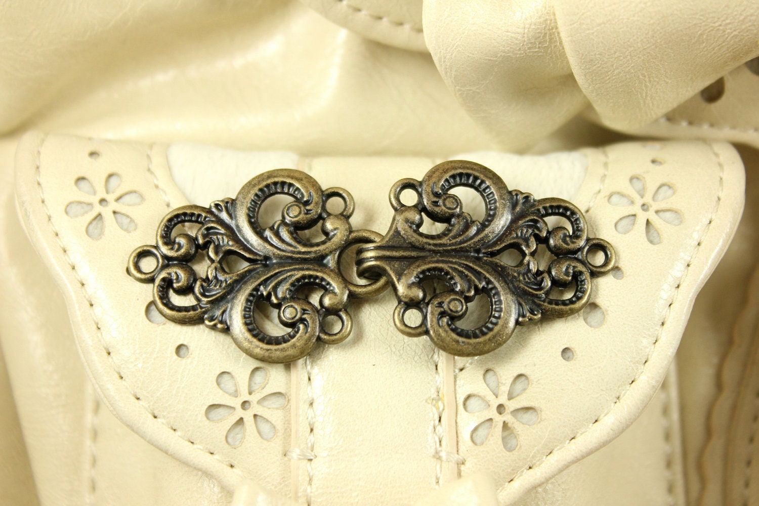 HOOK And EYE Fasteners Stunning Antique Brass Openwork Etsy