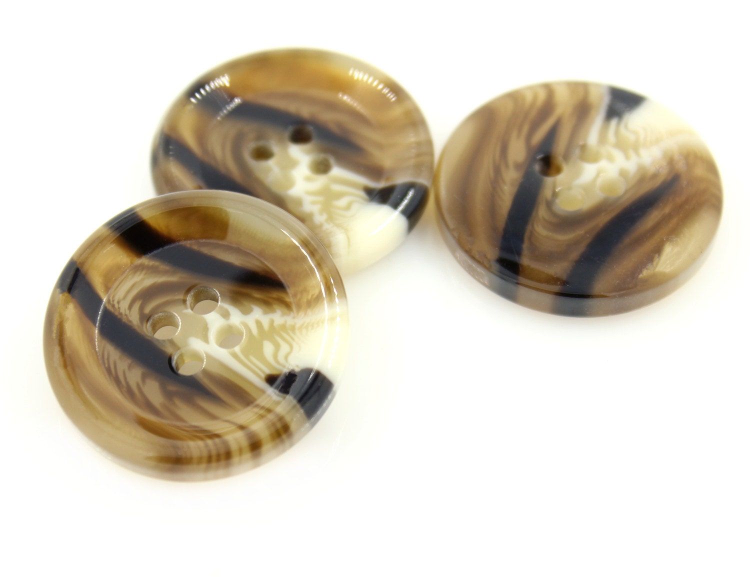 Resin Buttons Golden Brown Arcs Pattern Translucent Resin - Etsy
