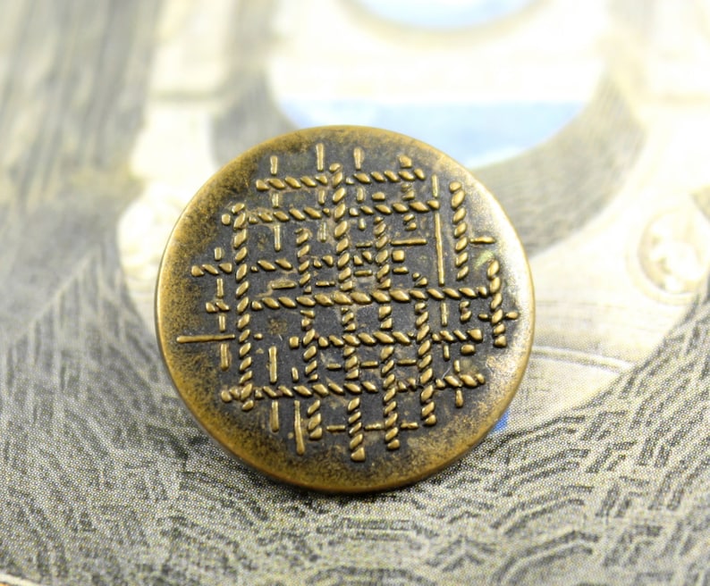 Metal Buttons - Ropes Interwoven Patterns Metal Shank Buttons , Antique ...