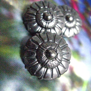 Metal Buttons Octagon Flower Metal Buttons , Shiny Gunmetal Color , Shank , 0.79 inch , 10 pcs image 2