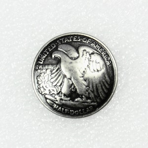 Gros boutons en métal de pièce de monnaie - 1946 Retro demi Dollar américain Silver Eagle boutons, soi shank, 0,79 pouces, 300 dans un ensemble.