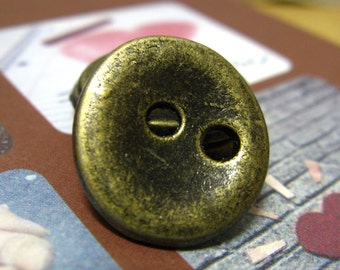 Metal Buttons - Easter Eggs Metal Buttons , Antique Brass Color , Shank , 0.83 inch , 10 pcs