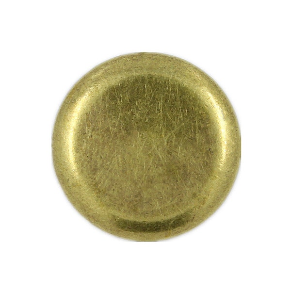 Metal Buttons - Flat Antique Brass Metal Shank Buttons , 0.79 inch , 10 pcs