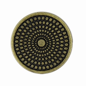 Metal Buttons Concentric Dots Metal Buttons , Antique Brass Color , Shank , 0.55 inch , 10 pcs image 2