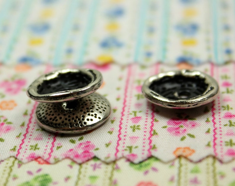Metal Buttons Silver Disc Metal Buttons Black Painting 2 Etsy