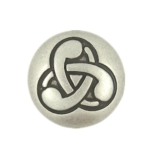 Metal Buttons - Celtic Swirls Antique Silver Metal Shank Buttons  - 0.59 inch - 3 pcs