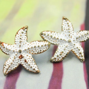 Metal Buttons Seastar White Rust Shank Metal Buttons. 0.75 inch , 6 pcs image 1