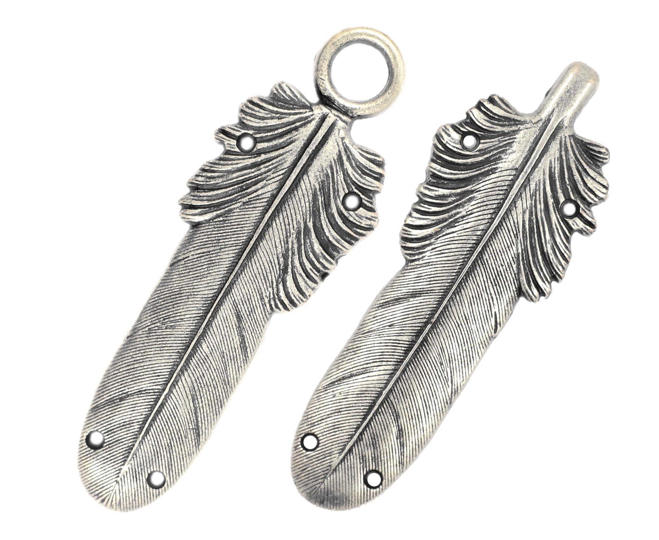 Buy Large Feather Antique Silver Cloak Clasp Metal Fasteners. One