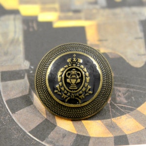 Brass Emblem Deep Blue Enamel Metal Shank Buttons , 0.87 inch , 8 pcs