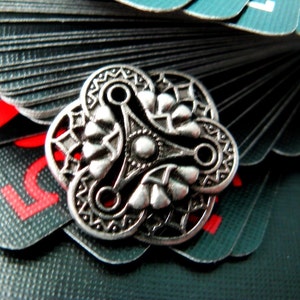 Botões de metal - Botões de metal com arte gótica em flores, cor bronze, haste, 0,75 polegadas, 10 peças