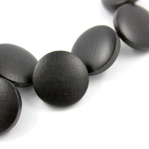 Dark Brown Round Wooden Shank Buttons. 0.71 inch. 10 in a set