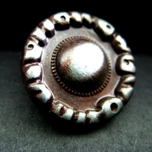 Metal Buttons Rock Circle Metal Buttons , Iron Patina Color , Shank , 0.71 inch , 10 pcs image 5