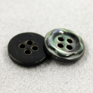Shell Buttons Flower Carving Black Mother of Pearl Buttons, 0.43 Inch ...