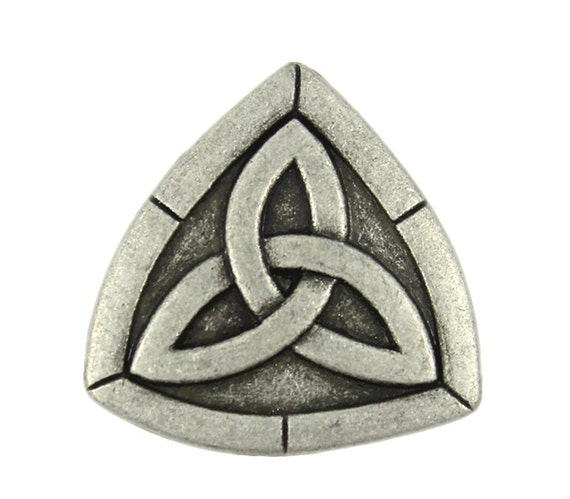 Metal Buttons - Triangle Celtic Trinity Knot Antique Silver