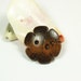 Flower Wooden Buttons - Lovely Six Petals Flowers Brown Wood Convex Buttons, 0.79 inch (10 in a set)