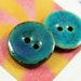 10 Pieces Of Translucent DarkCyan Enamel Buttons With Coconut Base. 0.71 inch