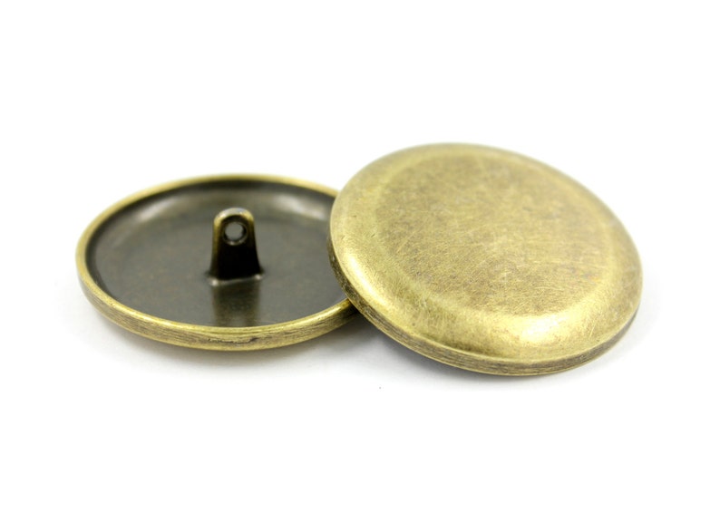 Metal Buttons Flat Antique Brass Metal Shank Buttons 1.38 Etsy