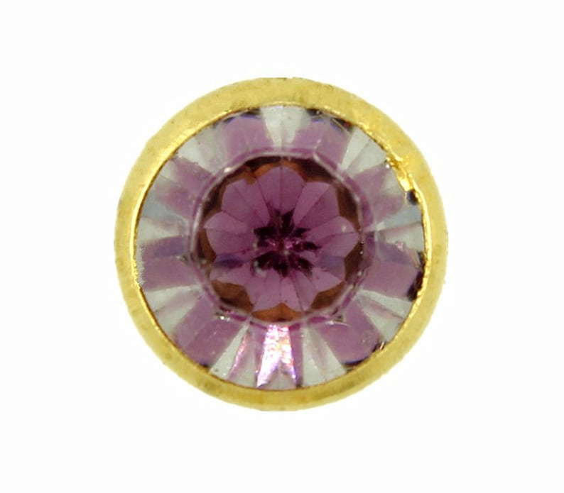 Pink Glass Rhinestones Rivets Studs 0.31 inch 10 pieces