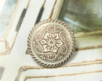 Metal Buttons - Celtic Swirl Metal Buttons , Copper White Color , Shank , 0.75 inch , 10 pcs