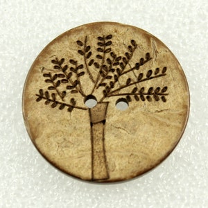 Großhandel Holz Buttons - Antiqued Coconut Carving Big Tree Muster Buttons, 1,18 Zoll. 50 im set