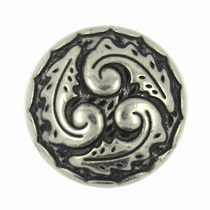 Metal Buttons Ferns Swirl Retro Silver Metal Shank Buttons 0.71 inch 6 pcs image 1